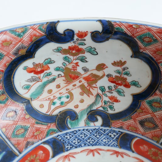 30706】伊万里の大鉢 明治/ Imari Big Bowl Botan/ Meiji | 古道具・器