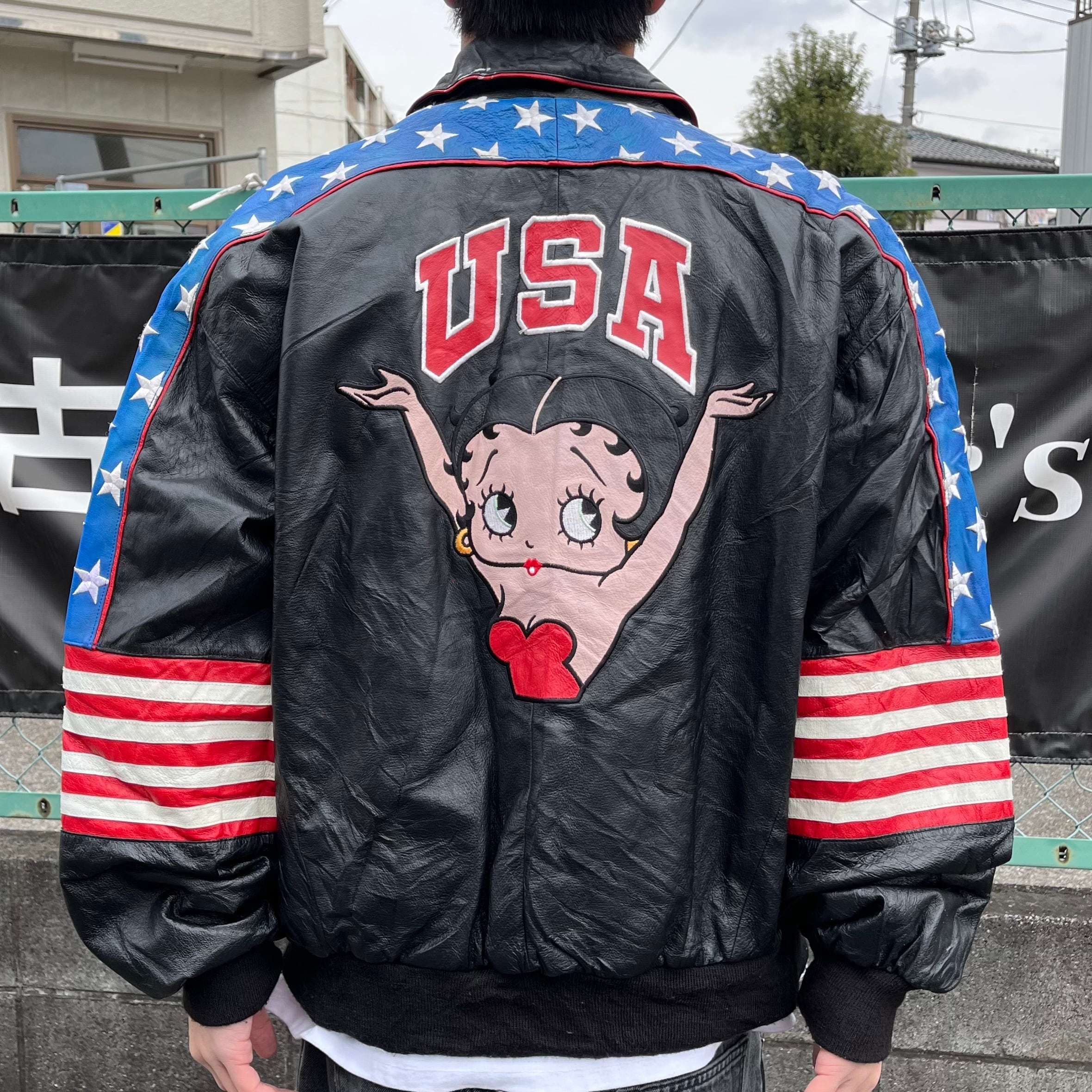 MAZIAR LEATHER GALLERY BETTY BOOP レザージャケット リペアあり