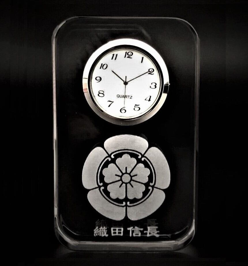 【限定】織田信長 家紋 匠のレーザー硝子時計