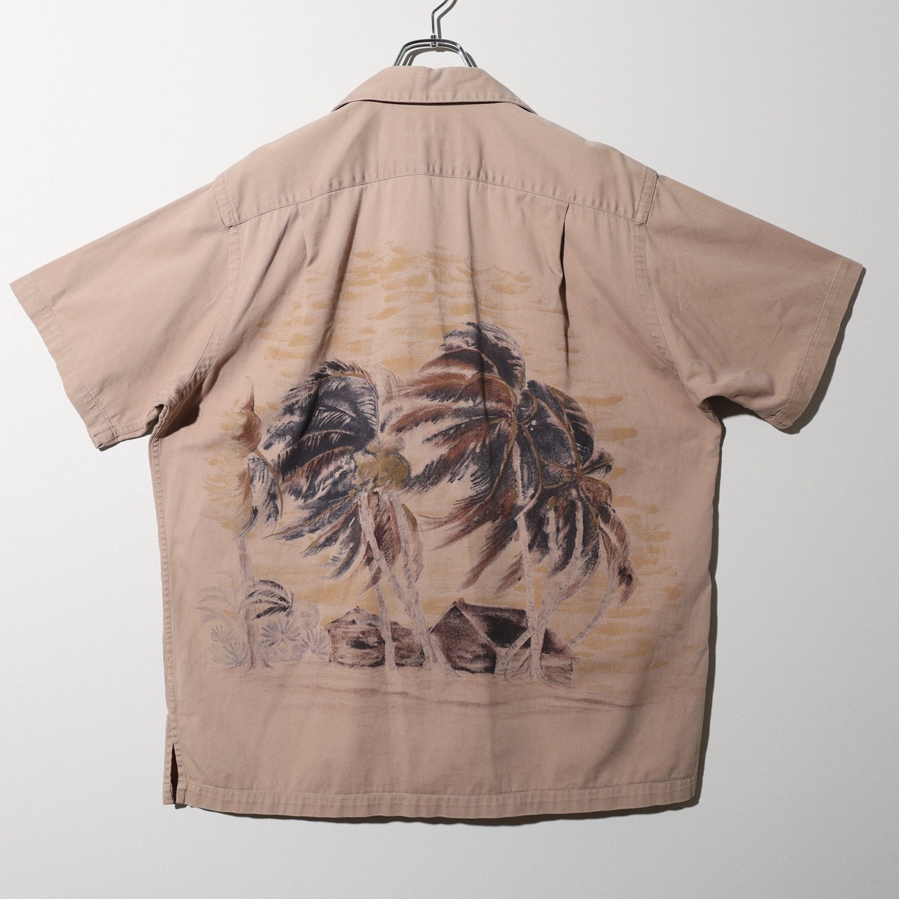 美品 L vintage camp 80s 90s ポロラルフローレン 半袖シャツ 染み込みプリント パームツリー