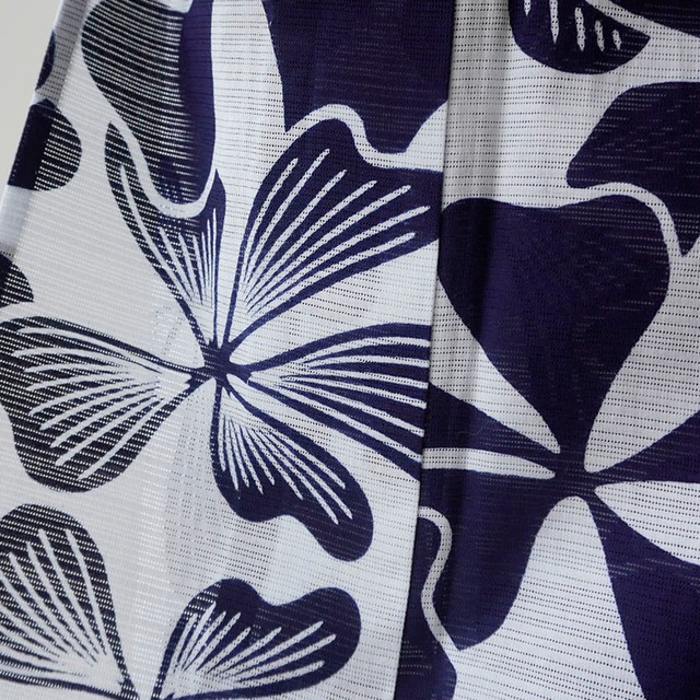 【竺仙・浴衣】竺仙製　蔓桔梗文　綿絽浴衣