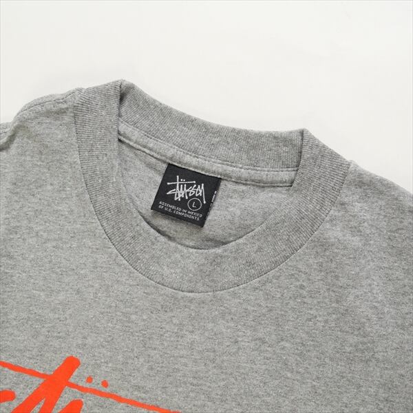 Size【L】 STUSSY ステューシー ×NEXUS 7 Grey/Red パネルTシャツ 灰