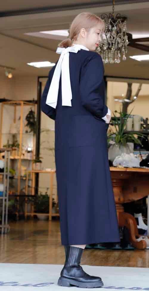 46-81275 フロントファスナー開きアウター兼用ワンピース