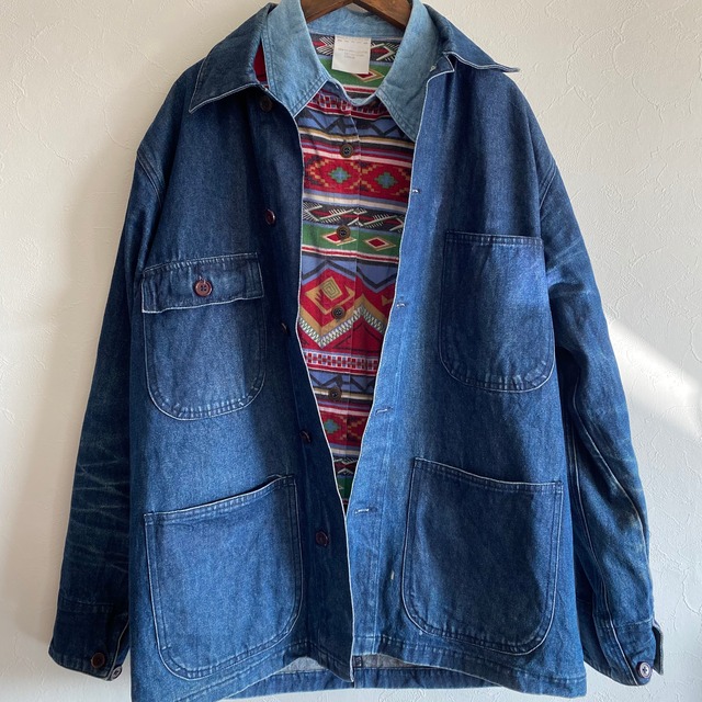 EURO DENIM caverall jacket{ユーロデニム　カバーオール　ジャケット　古着　メンズ}