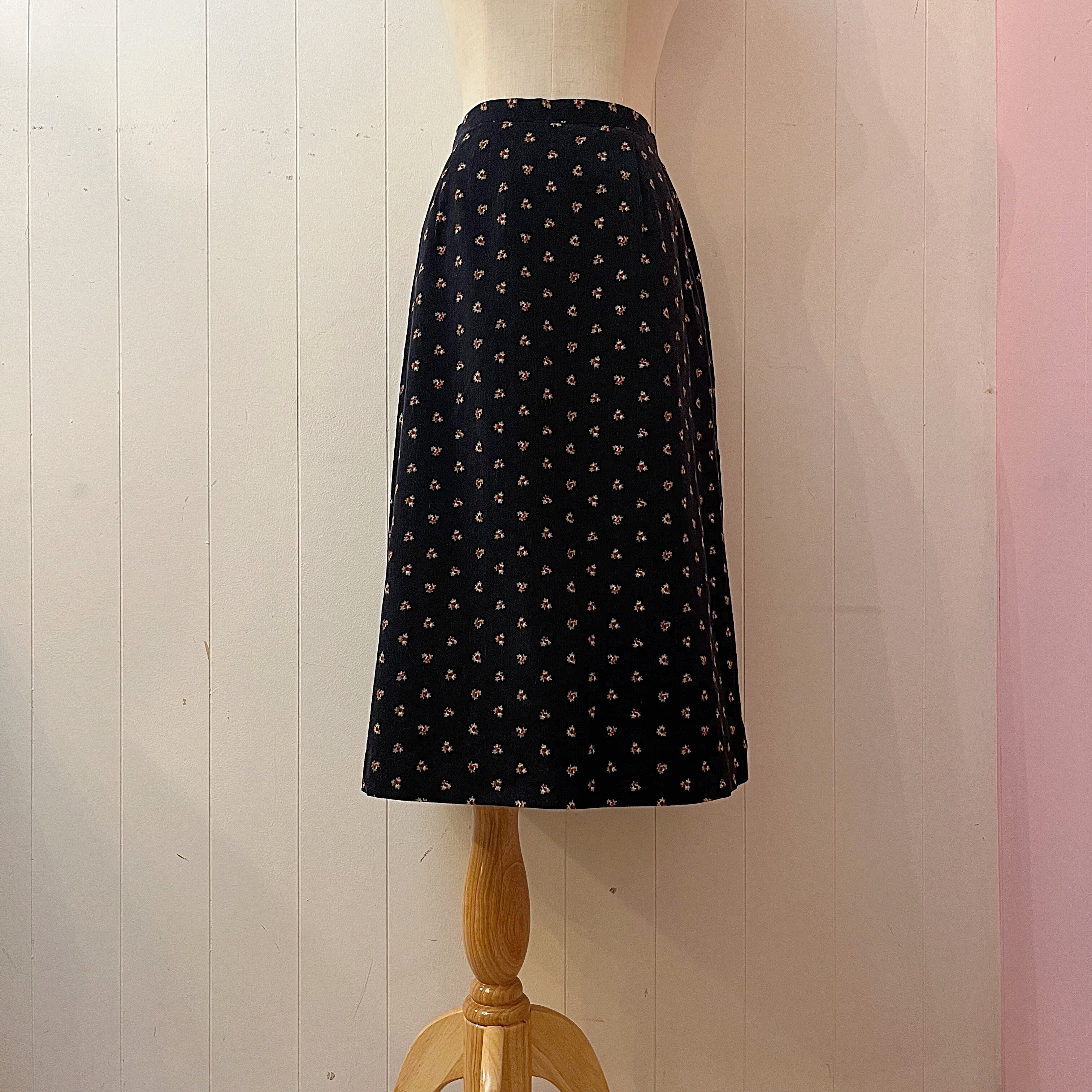 laura ashley / flower corduroy skirt