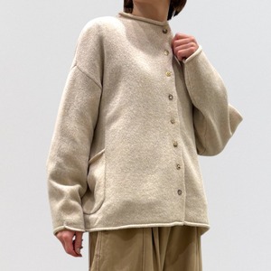 pas a pas lambswool 2way bottle neck cardigan