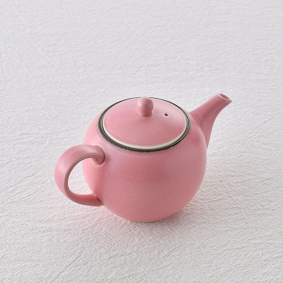 ピンクマット 丸型ポット 渕錆 | 波佐見焼 和食器の通販｜長十郎窯