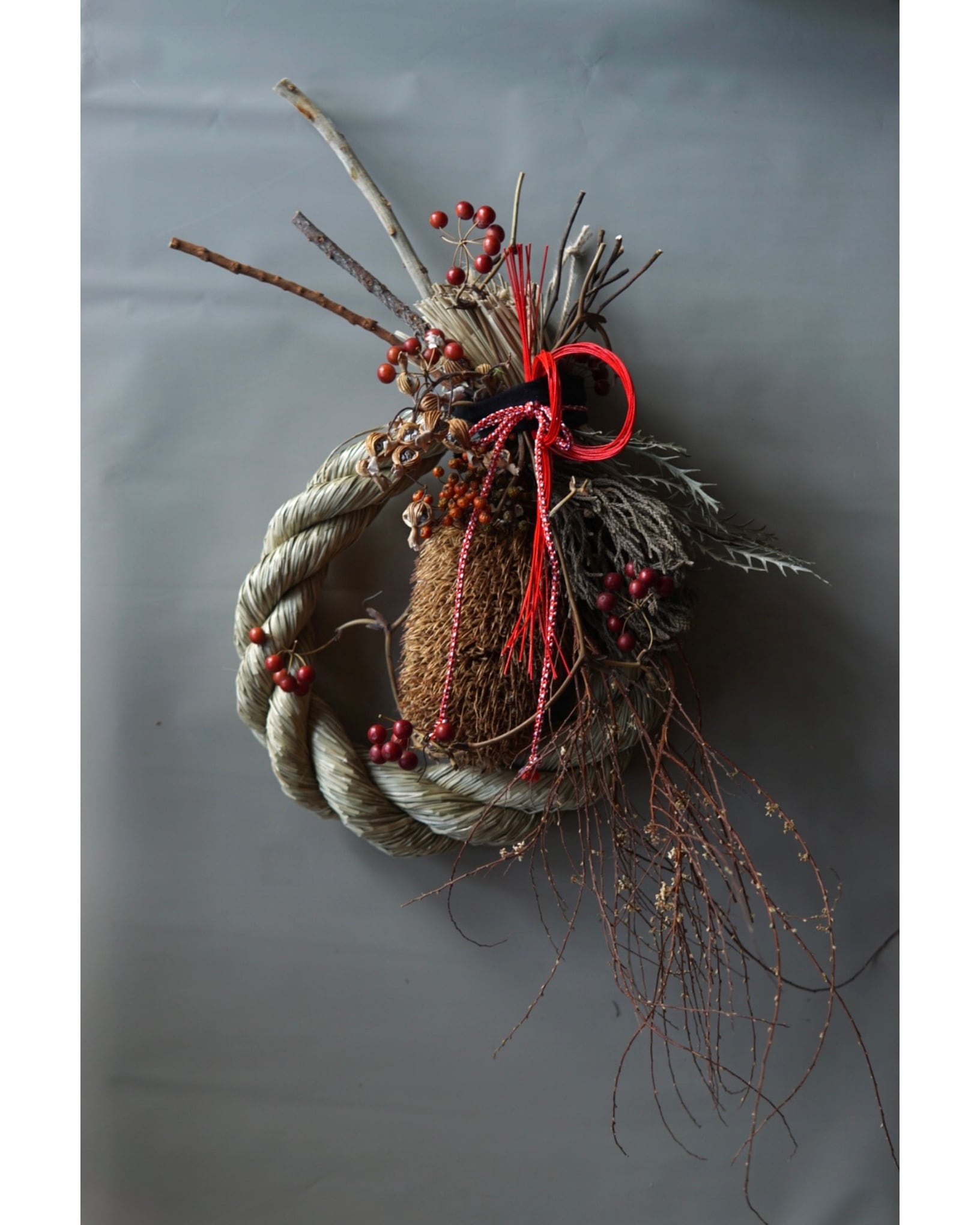 ドライフラワーのしめ飾りB