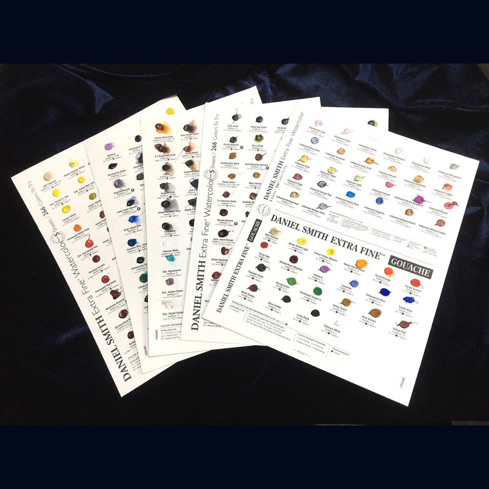 ダニエルスミス水彩絵具ドットカード ウォーターカラー266色+ガッシュ