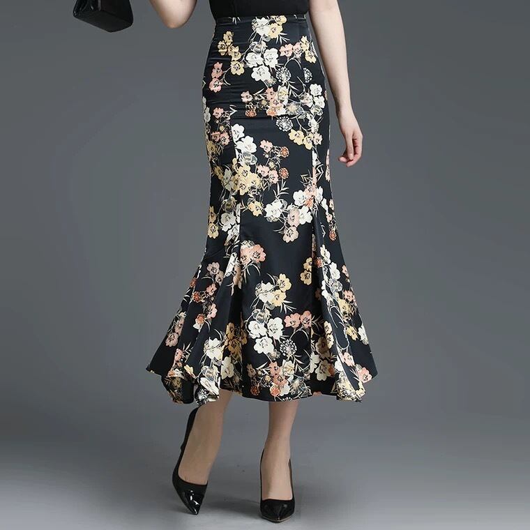 プリントフィッシュテールスカート342934