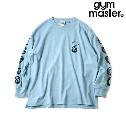 gym master ジムマスター 7.4oz GOOD FOR YOU ビッグロンT|覆面レスラー刺繍 グラフィック 長袖Tシャツ LOVE&PEACE G821715 サックス