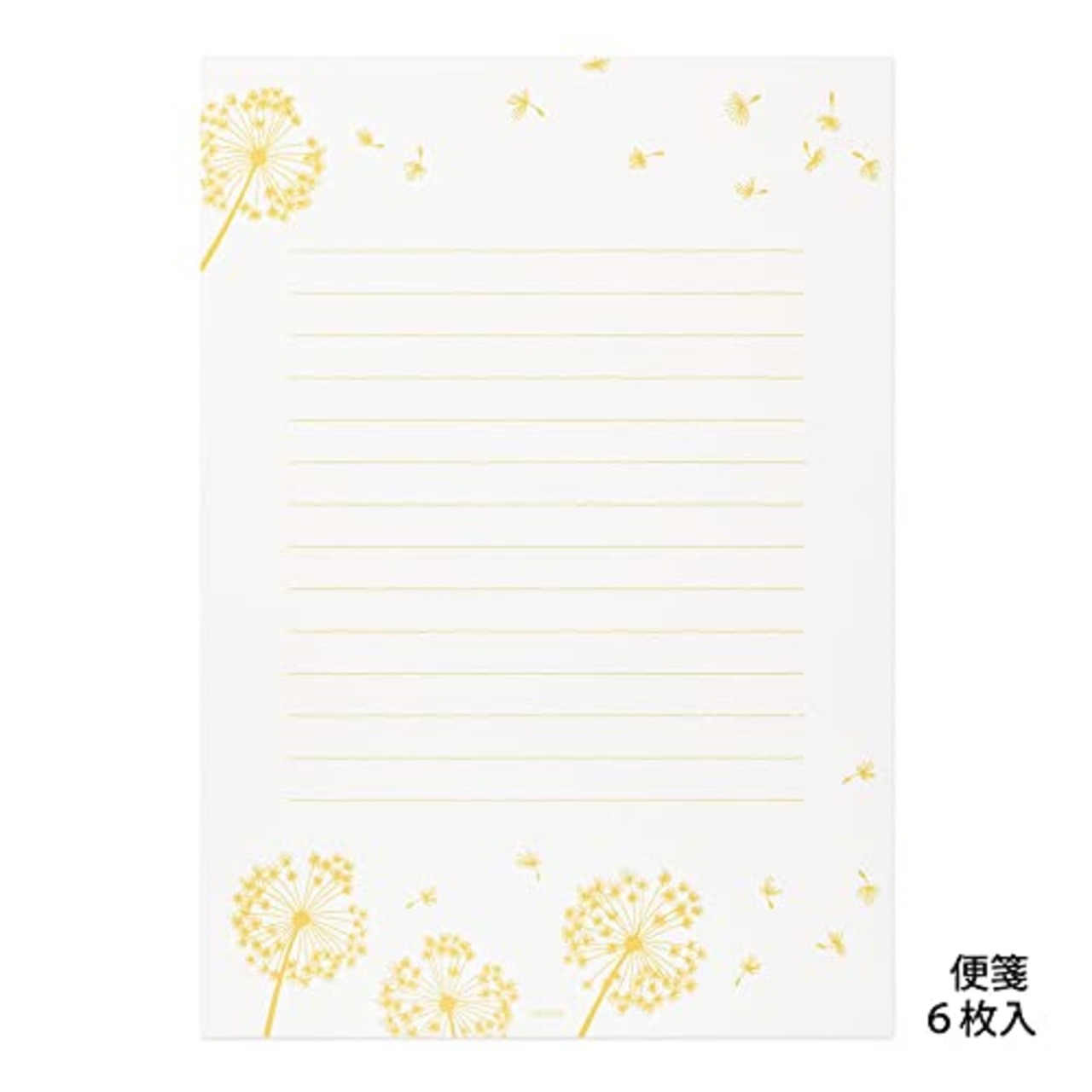 ミドリ レターセット 箔押封筒 綿毛柄 86509006