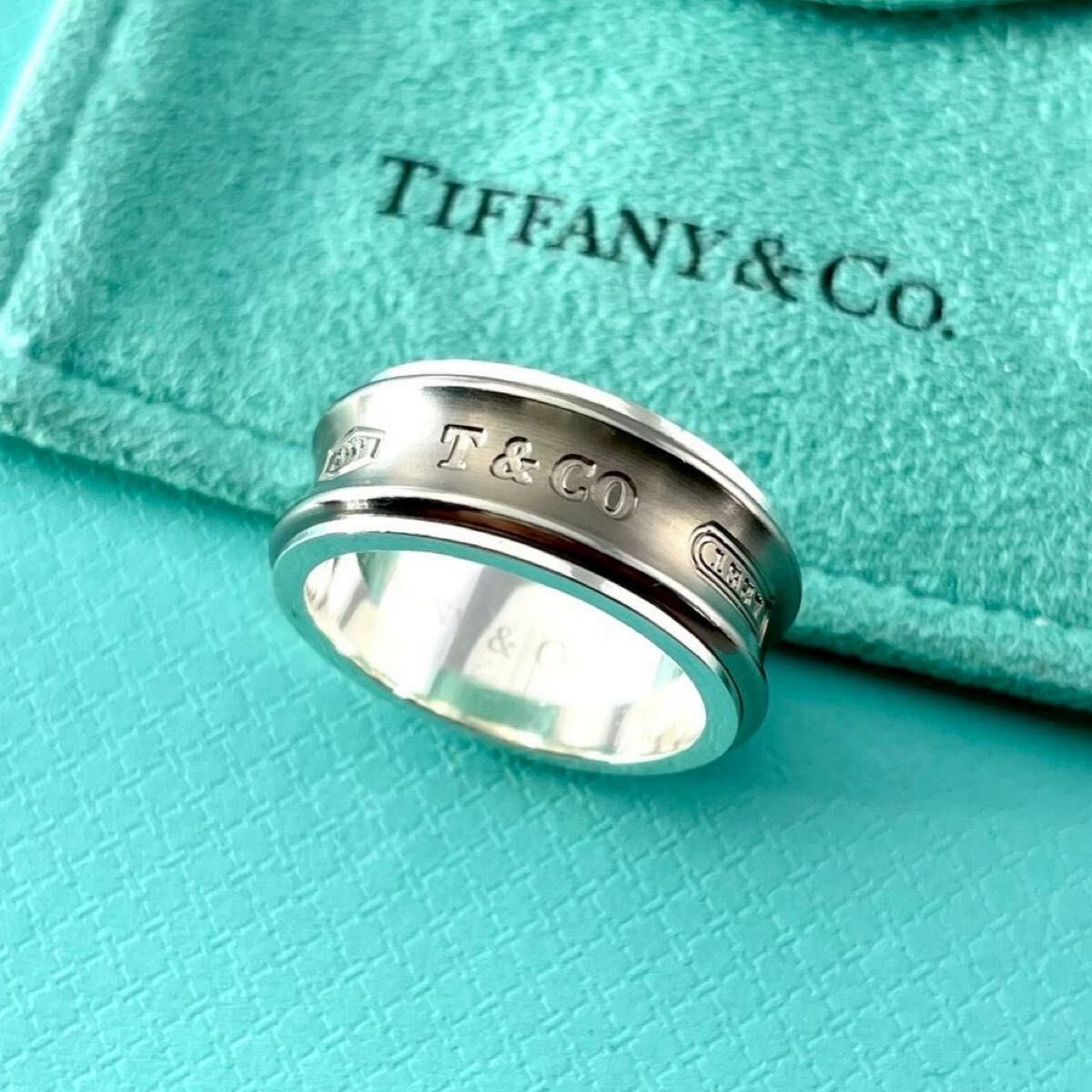Tiffany & Co. 1837コレクション✳︎チタン925シルバーリング15 ティファニー 15号 1837 チタン シルバー コンビ リング AER2fe