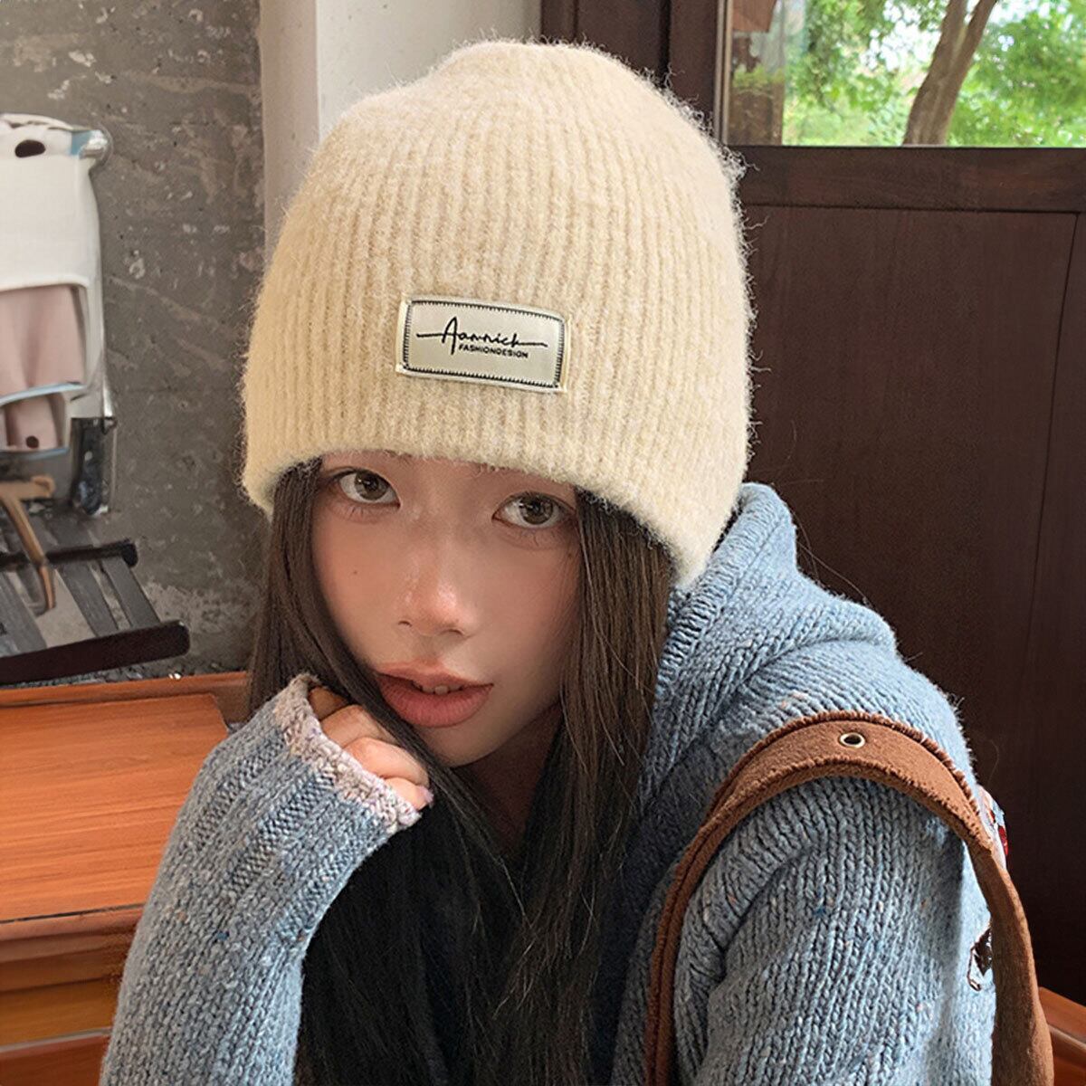 ニット帽 帽子 レディース 秋冬 防寒 保温 韓国 キャップ おしゃれ シンプル 大人 カジュアル ロゴキャップ アウトドア 柔らかい 大人可愛い