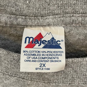 【Majestic】MLB メジャーリーグ レッドソックス 半袖 Tシャツ 刺繍ロゴ 2XL オーバーサイズ REDSOX US古着