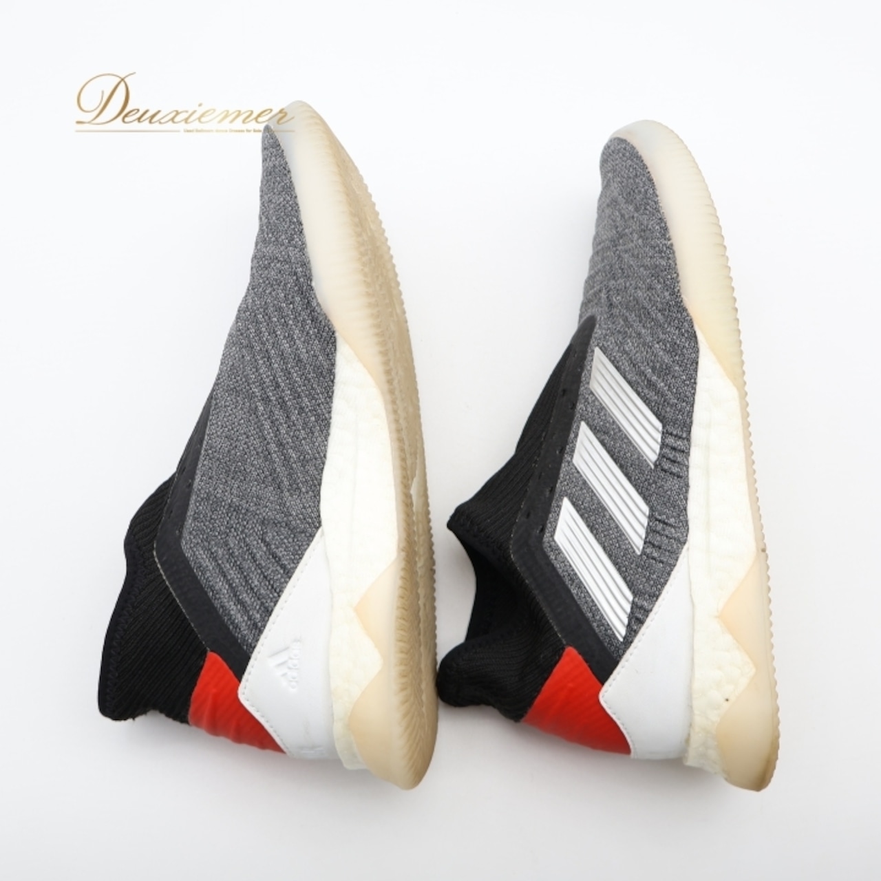 adidas スニーカー 25.5cm PREDATOR BOOST ブラック系 靴 くつ アディダス シューズ 黒 赤 おしゃれ かっこいい スポーツ 運動 グレイ系 レッド系