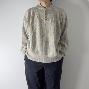 90s Eddie Bauer Cotton Henley Knit XL 古着