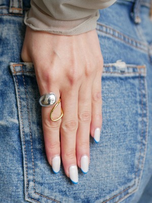 〔S925/K18GP〕mix ring
