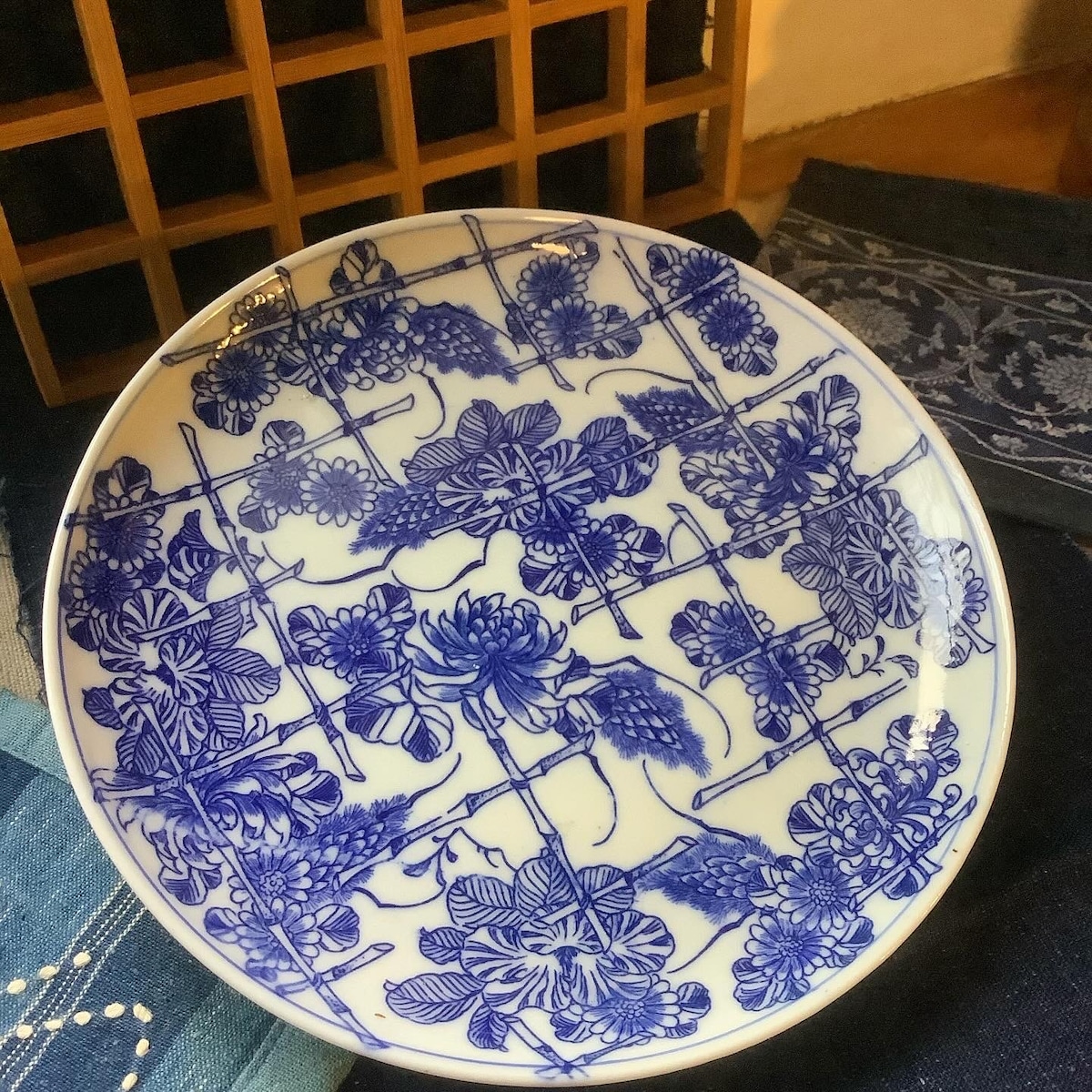 印判中皿 菊 | 骨董 かりん