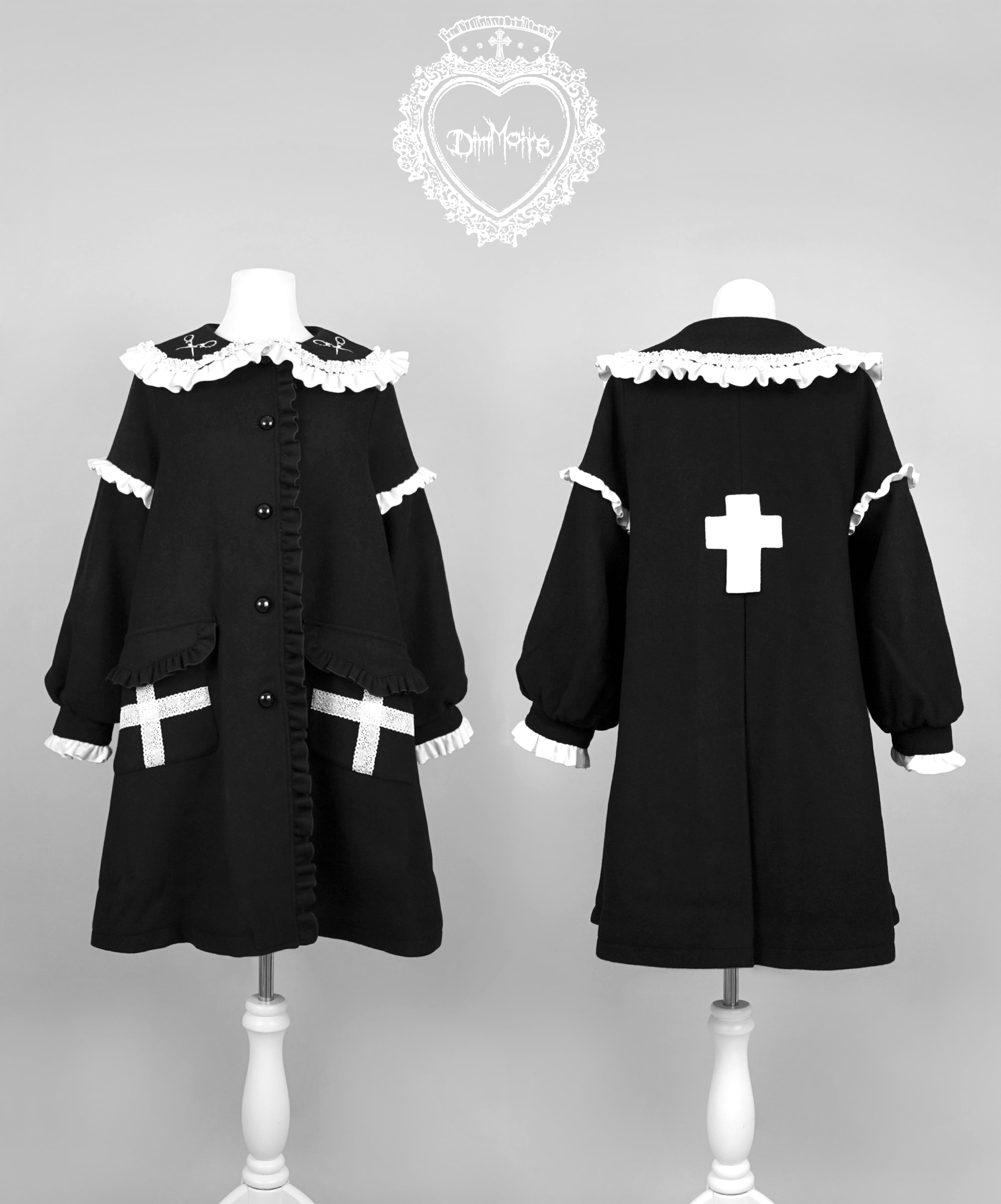 十字の誓いフリルコート【Black&White】 | DimMoire 十字の誓いフリルコート【Black&White】 | DimMoire