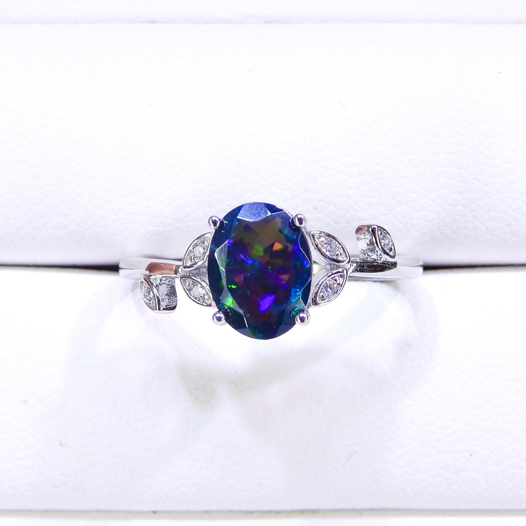 リング♦︎エチオピアンオパール♦︎WGカラー《0123》