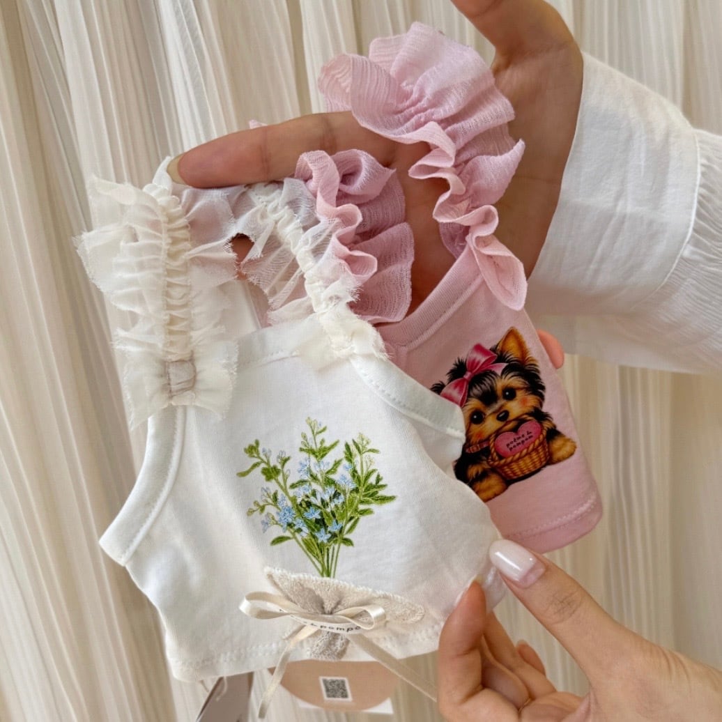 予約【POEME DE POMPOM】organic yorkshire pink top | ropet