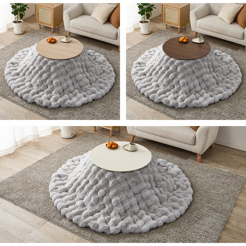 【完成品】 円形折れ脚カジュアルコタツ＋うす掛け布団 2点セット こたつ3種x掛け布団3種 ブラーナルナ 幅68cm