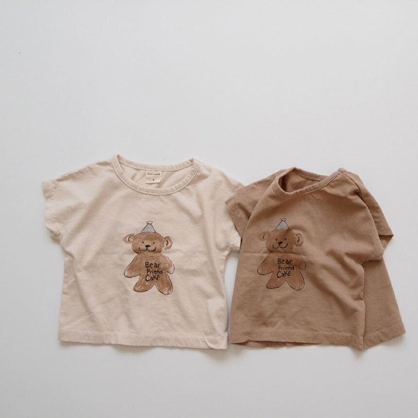【BABY】夏新作 クマ柄半袖Tシャツ