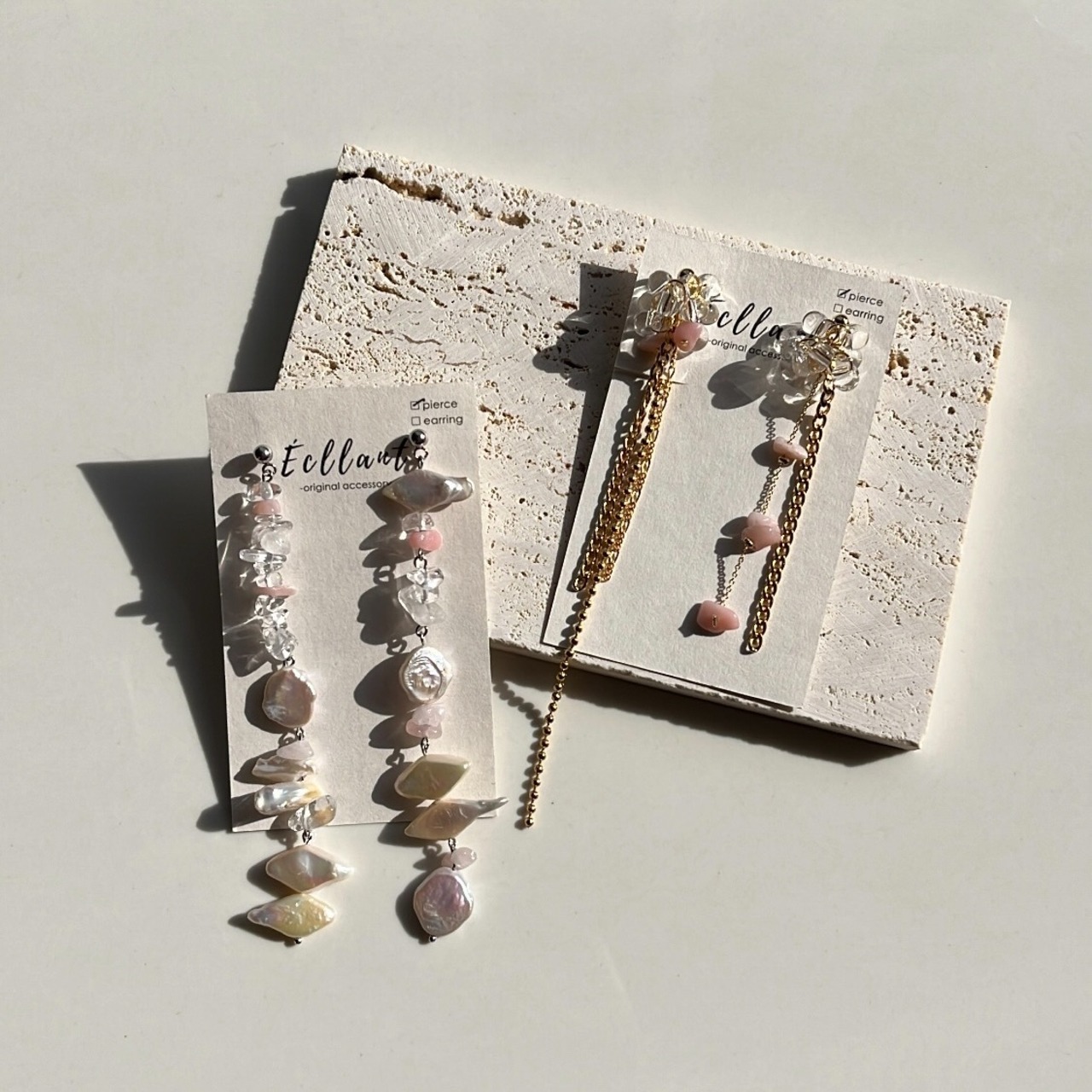 淡水パール×クォーツ ロングピアス / イヤリング / サージカルステンレス