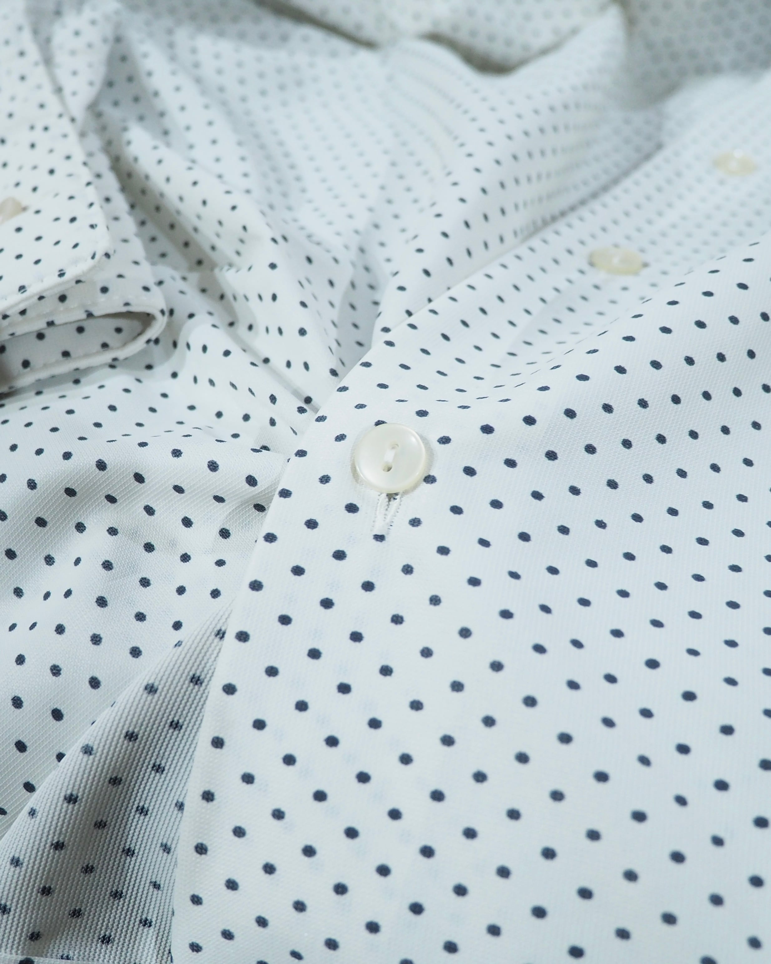 1970s ” Nyltest ” Dot pattern vintage Drape loose shirt