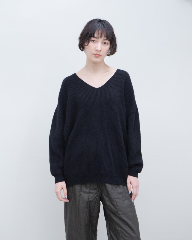 2000s cashmere wool rib knit sweater