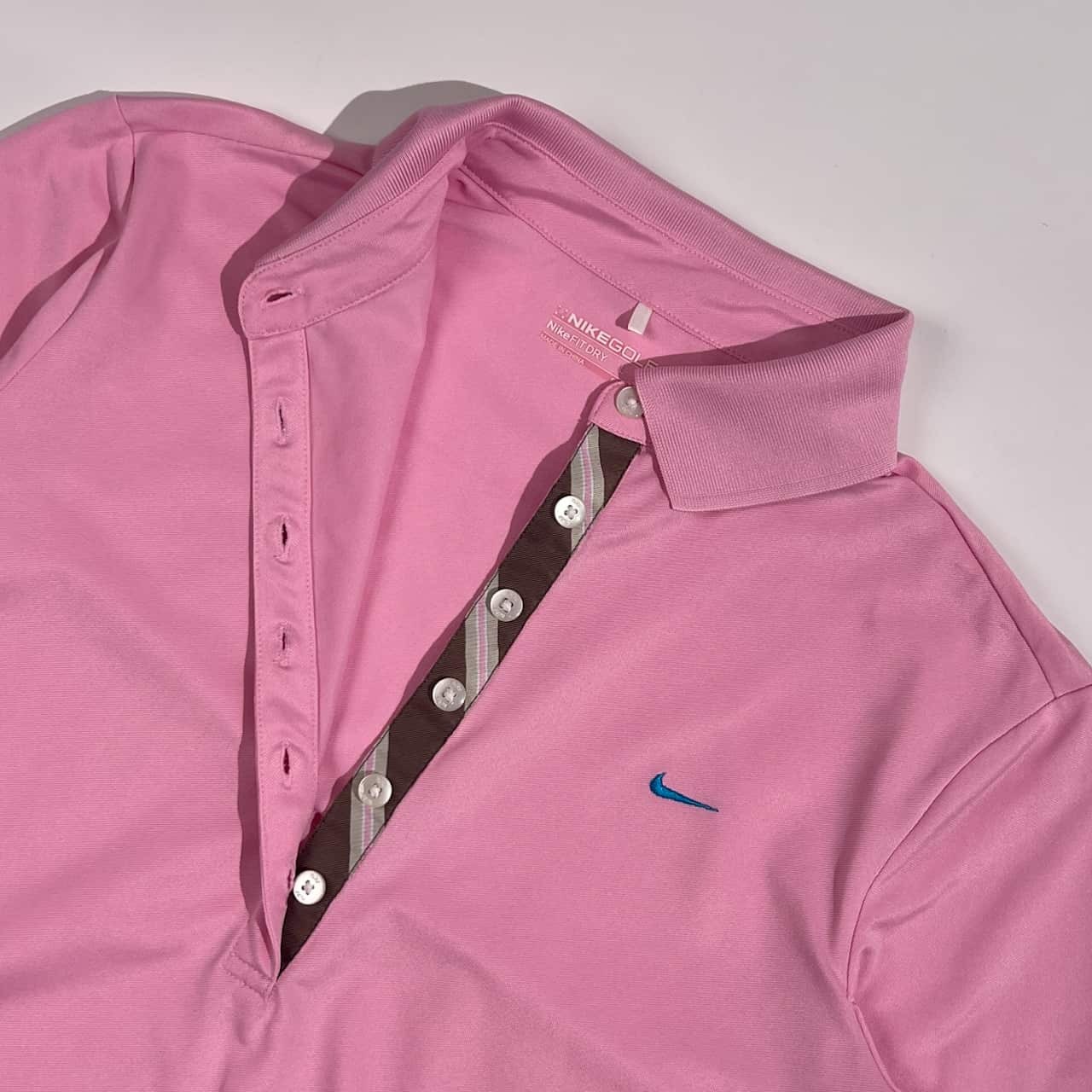 NIKE GOLF ナイキゴルフ FIT DRY 半袖 ポロシャツ サイズ L/ピンク系 レディース