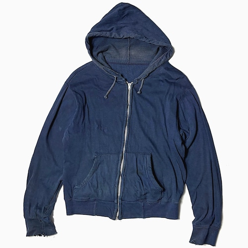 Vintage 60~70's Grunge Zip-up Thermal Hoodie