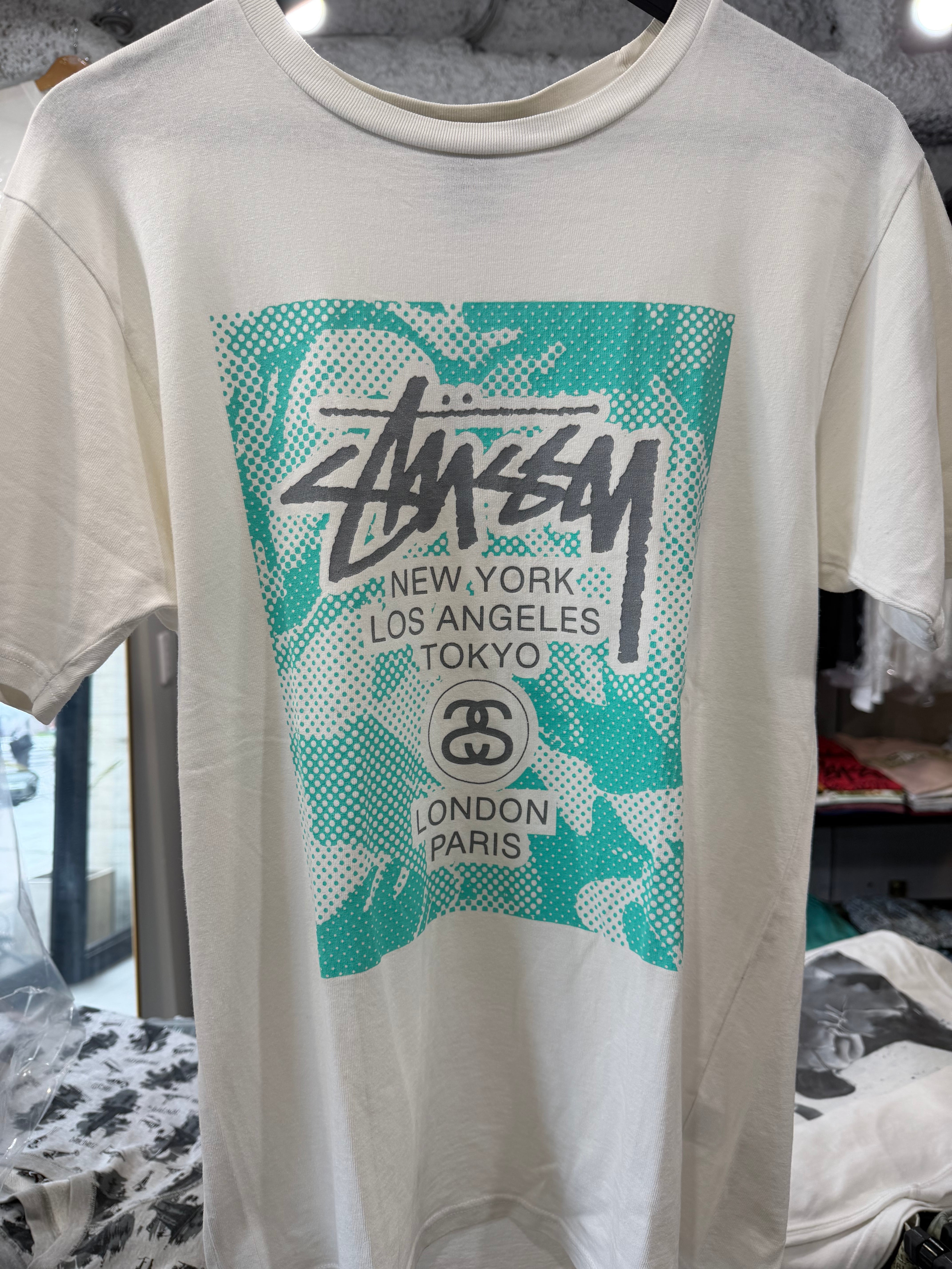 ビンテージStussy OLD SKOOL 1992 Tシャツ L STUSSY Old Skool 1992 T-shirt/ステューシー オールド スクール 1992