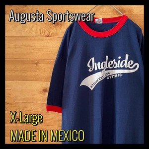 【Augusta sportswear】メキシコ製 トリム カレッジ Tシャツ アメリカ 古着