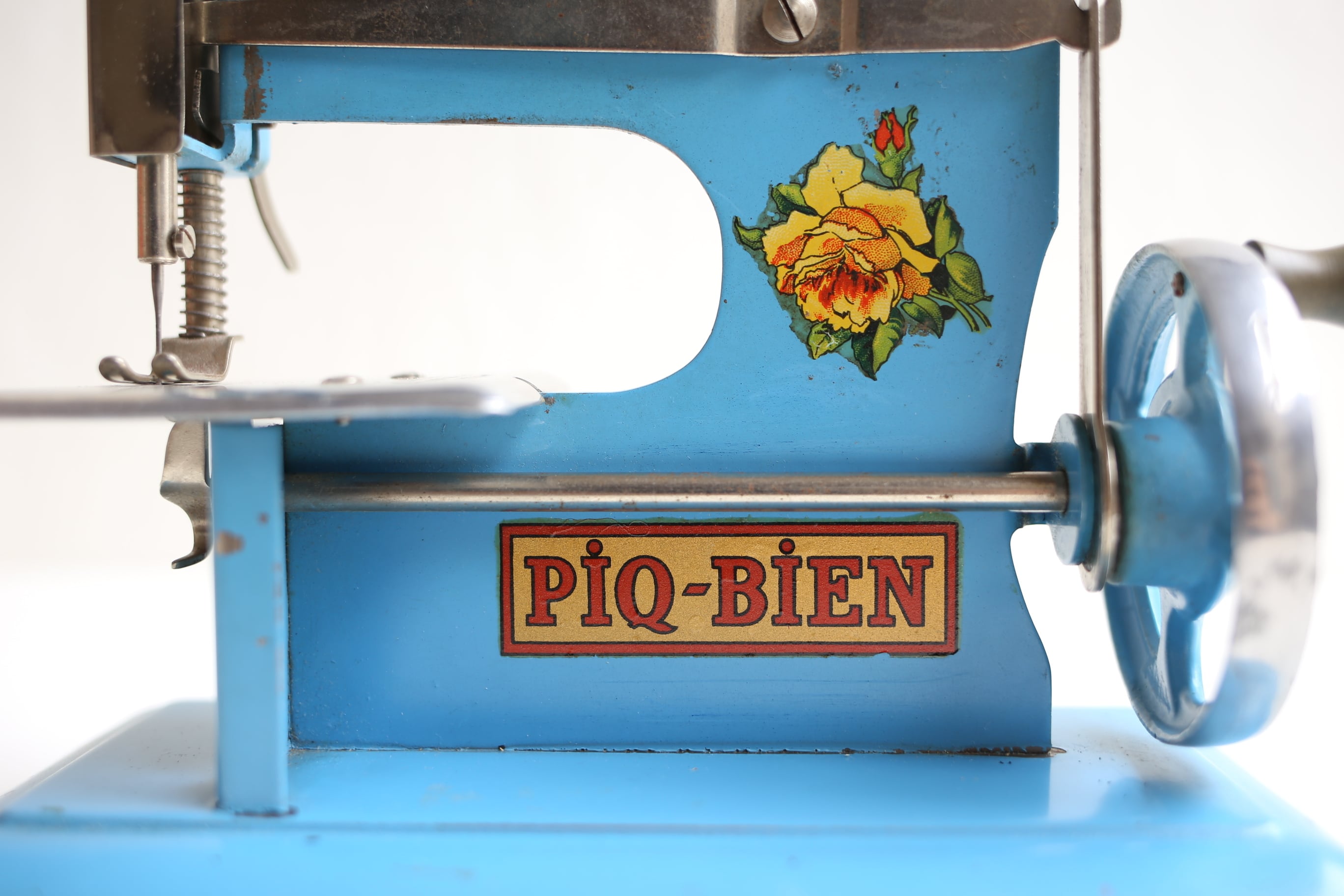 フランス アンティーク ヴィンテージ トイミシン PIQ-BIEN ブルー 箱