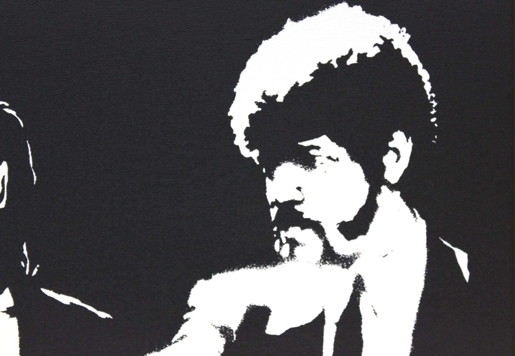 バンクシー「パルプ フィクション/Pulp Fiction Bananas」展示用フック付きキャンバスジークレ