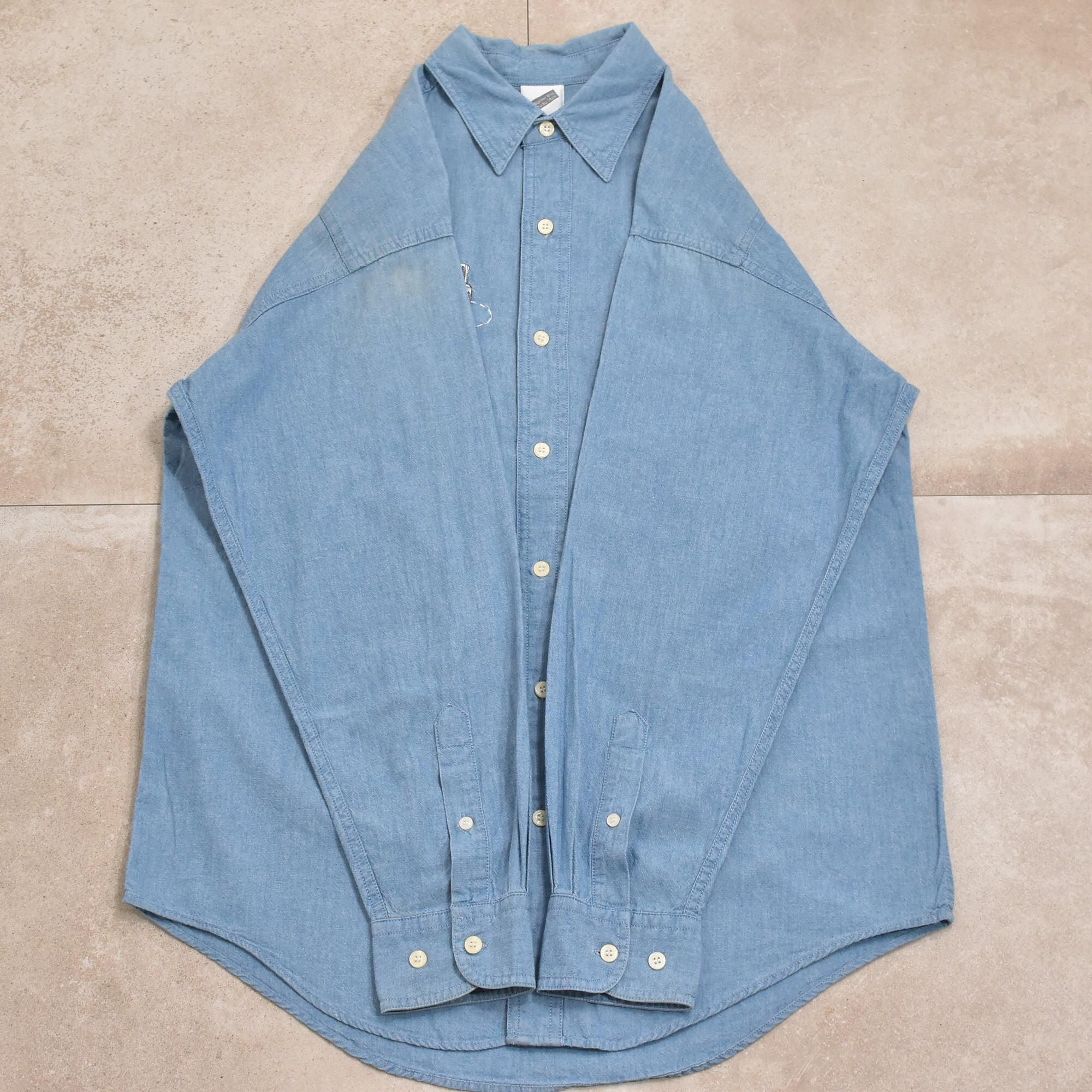 90s LOONEY TUNES Bugs Bunny embroidery chambray shirt | 古着屋