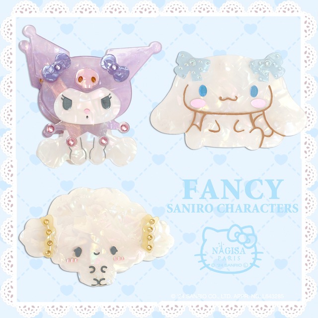 クロミ / シナモロール / こぎみゅん　ヘアクリップ  Hair Clip Kuromi / Cinnamoroll / Kogimyun