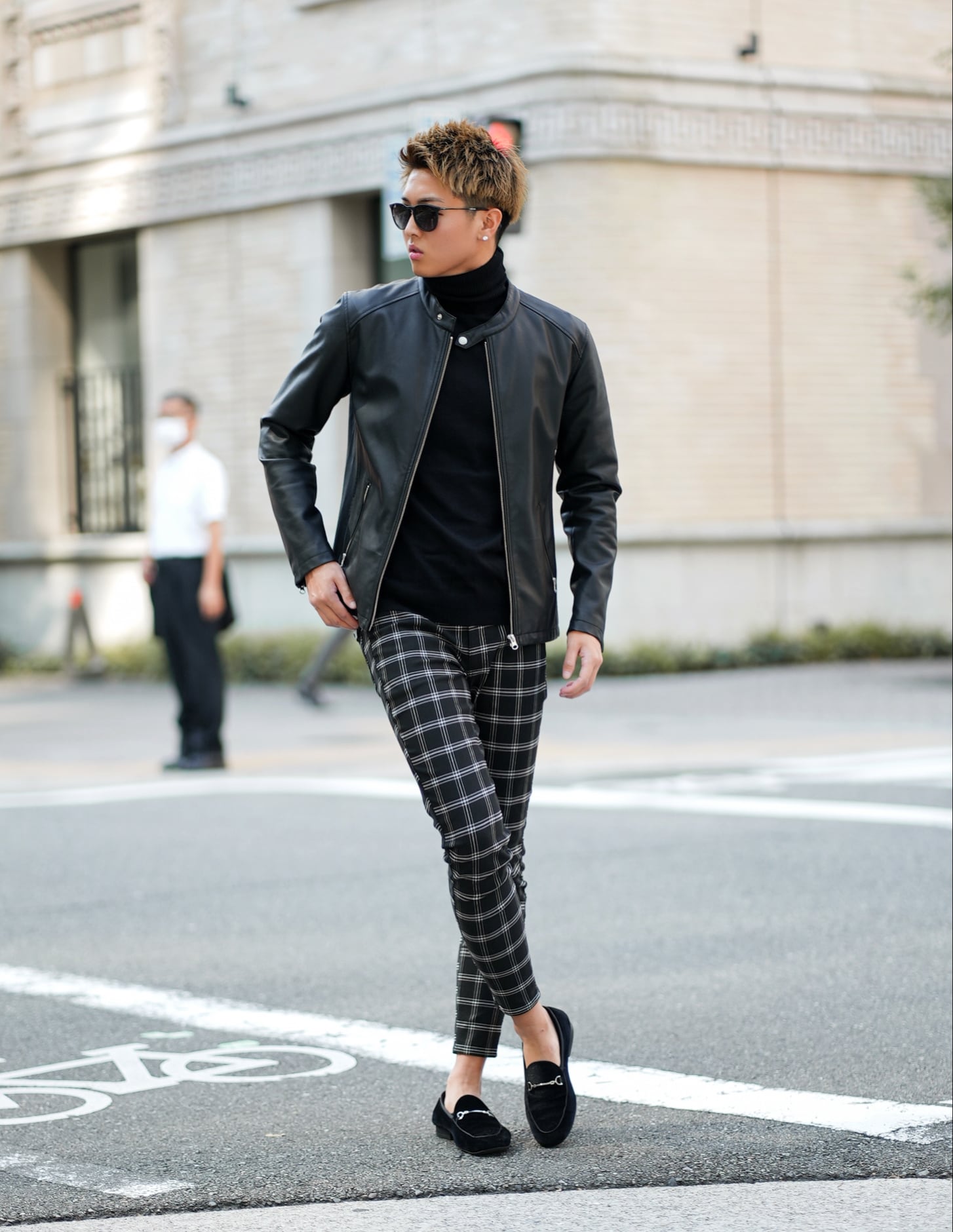 PREMIUM BLACK CHECK SLACKS【BEL24-014】 | BELINDA OFFICIAL