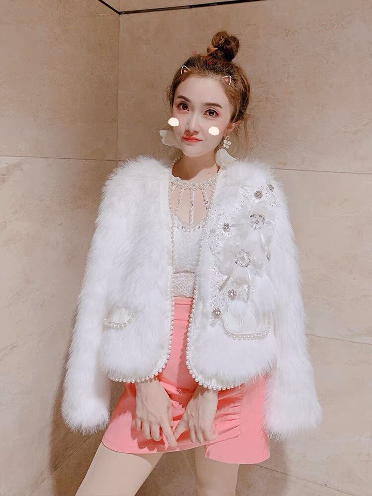 2カラー 】白 ピンク ジャケット コート アウター ファー リボン