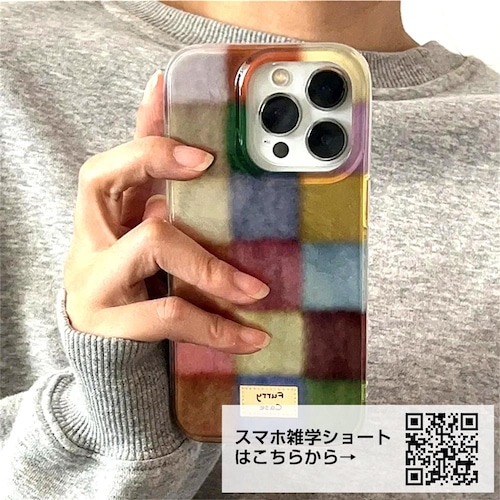 【iphone17対応】 おしゃれ ドーパミンカラー ブロック グリッド 耐衝撃 傷 指紋 防止 iphoneケース  【追跡機能付き】