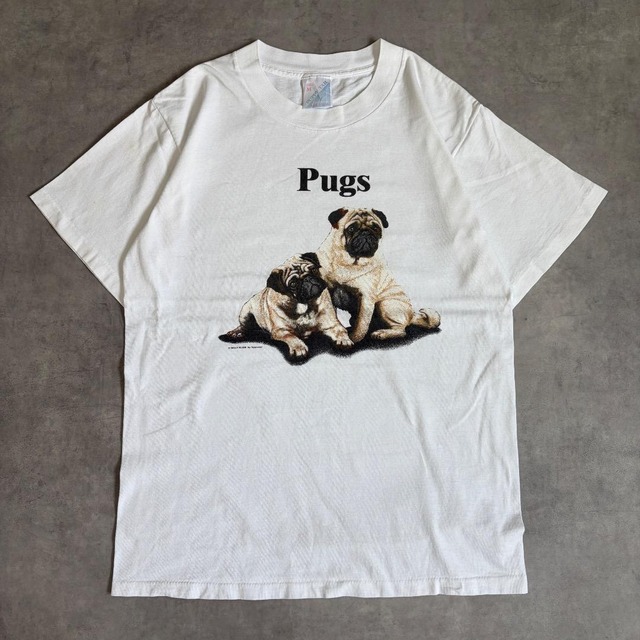 アニマルTシャツ シングル 犬 古着 90s USA製 M 白 20329