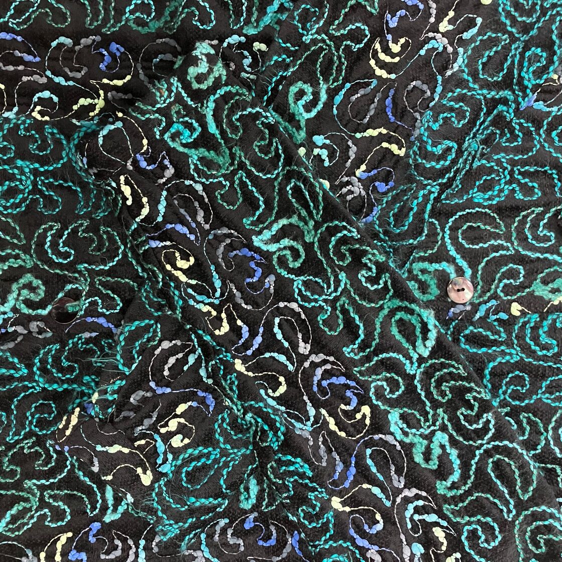 VINTAGE wave stitch design embroidery blouson』USED 古着