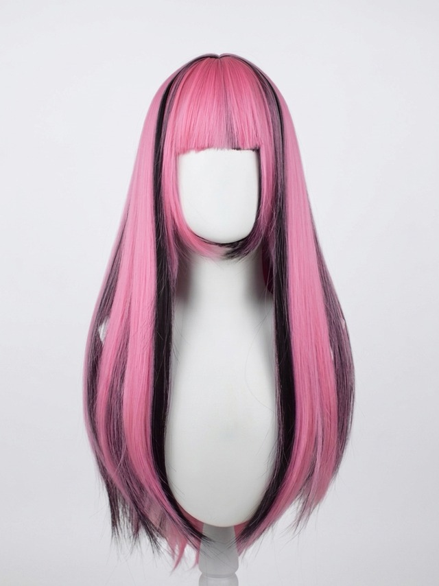 Basic - Deep Pink Black Long Wig【商品番号 1016】