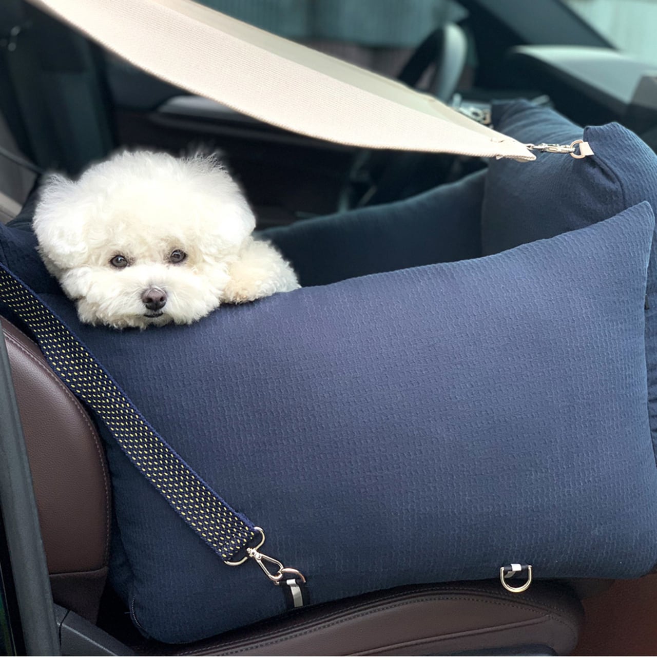 All-Round M Driving Kit【Navy】with shade / Dugroo / Dog Car Seat
