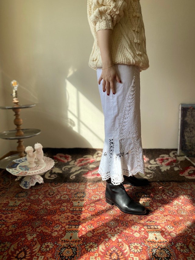 70s Cotton Lace Skirt