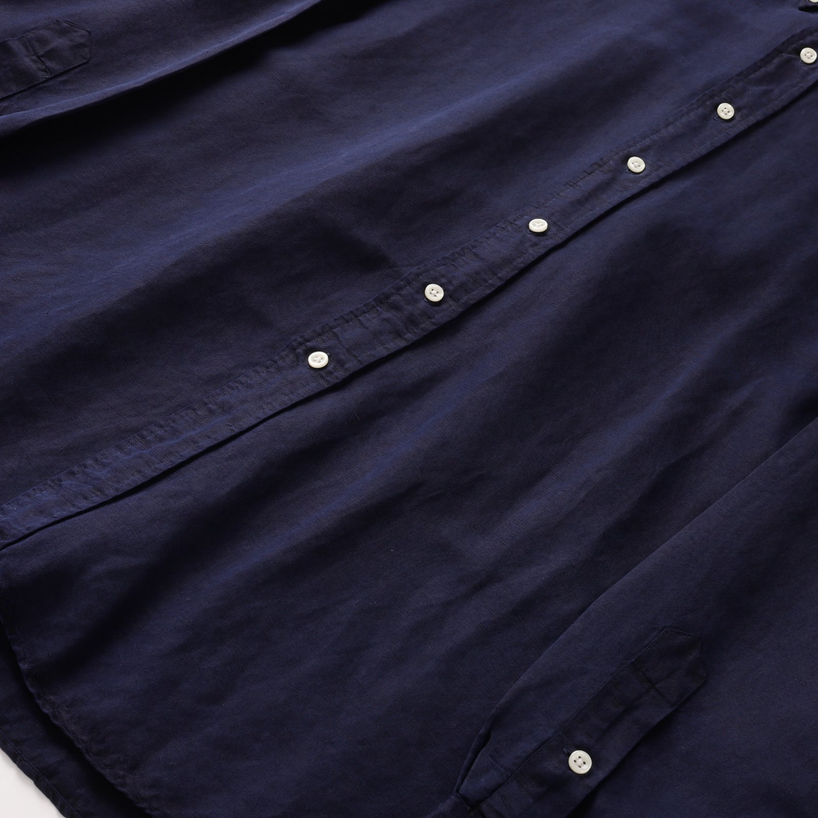極美品】80s Ralph Lauren special silk linen shirt navy big size
