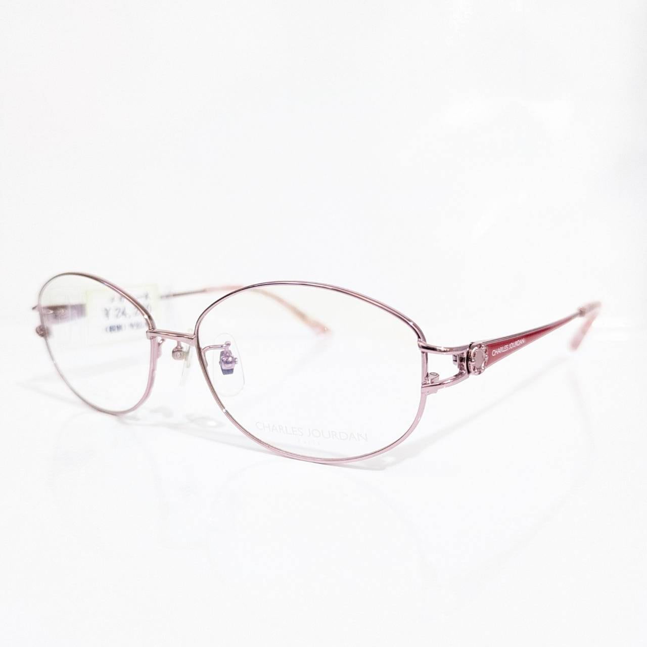 【CHARLES JOURDAN】オーバルメタルフレーム ピンク