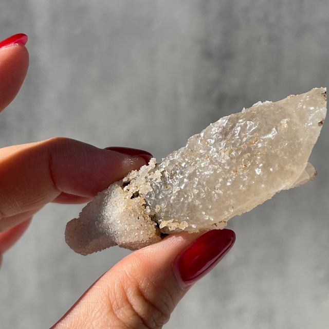 ⑤ レソト大国（レストゥ）アルバーツ山産【カルサイト×ドゥルージークォーツ共生】鉱物 天然石 パワーストーン